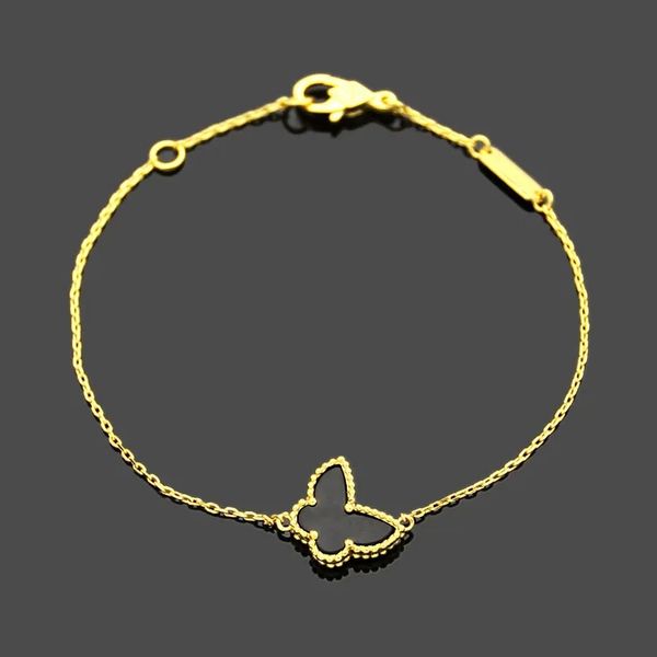 Braccialetti di marchi braccialetti designer gioielli vc quattro foglie trifoglio mini guscio di pietra bracciale farfalla con fibbia di diamanti