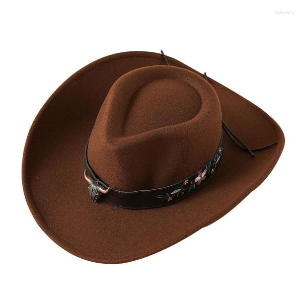 Boinas Chapéu de Páscoa Chapéu de Feltro Retro Cowboy Aba Larga Adereços de Festa