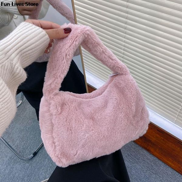 Borse da sera Borse in morbida peluche Donna Borse a tracolla calde invernali Borsa per soldi per telefono Borsa da sposa Bolso Moda Pochette Portafoglio 230926