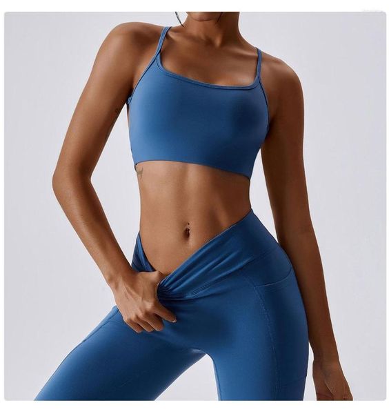 Damen-Tanks, schnell trocknend, atmungsaktiv, nackt, Yoga-BH, Laufen, Sport, Damen-Unterwäsche, rückenfrei, Schnürung, Fitness, sexy, weiches kurzes Crop-Top