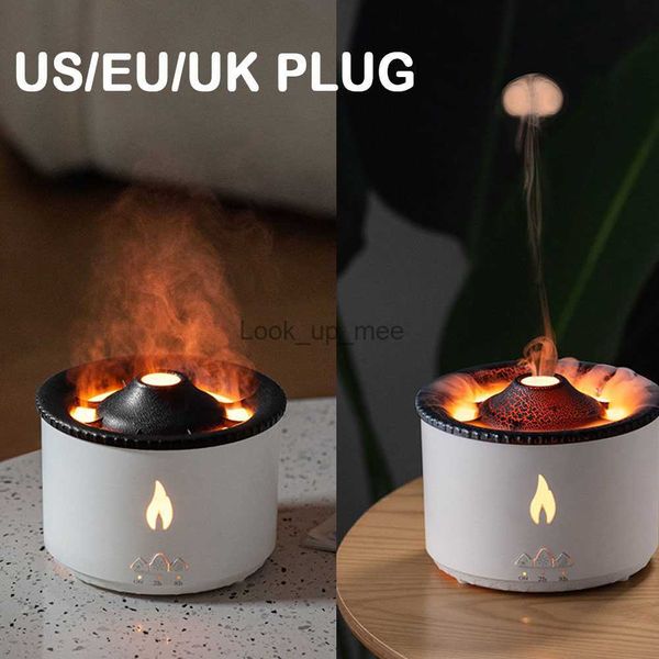 Luftbefeuchter Quallen Flamme Luftbefeuchter 320 ml Elektrische Aroma Diffusor Lava Vulkan Design Flamme Effekt Luft Diffusor Nebel Maker Maschine YQ230927