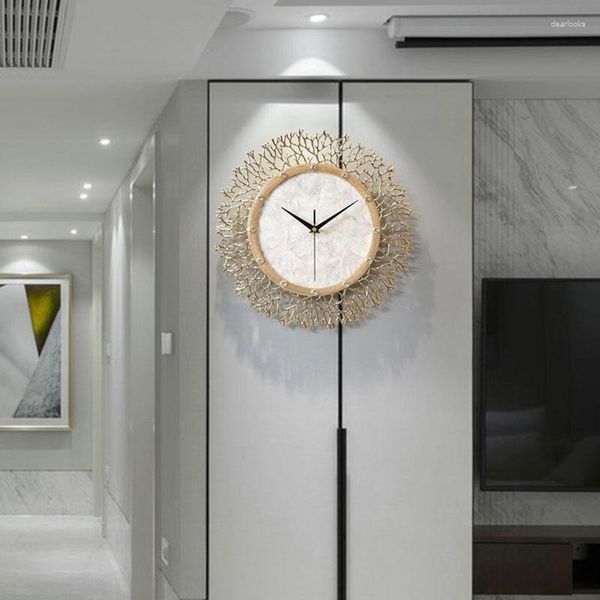 Relógios de parede relógio digital casa luxo moderno silencioso alarme nórdico orologio da parete sala estar decoração lqq30xp