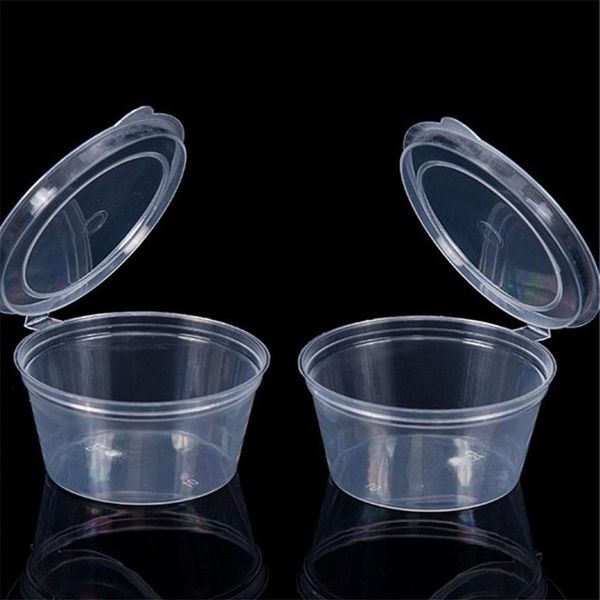 Custodia per scatola di immagazzinaggio Tazza per salsa in plastica usa e getta con coperchio Contenitori per tazze per salsa da asporto Organizzatore da cucina yq00686268m