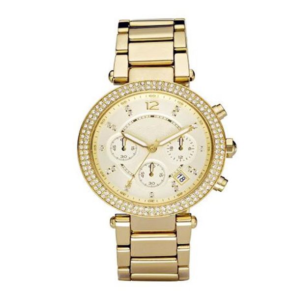 Dupla fileira diamante incrustação dial moda feminina luxo ouro rosa ouro relógios de quartzo casual relojes mujer mulher masculino quartzo wa2385