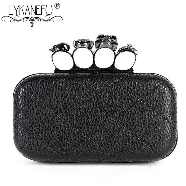 Sacos de noite Lykanefu Knucklebox Saco de mão Caixa Bolsa de Embreagem com Cabeça de Crânio Mulheres Dia Embreagens Senhoras com Corrente SmallBig 230926