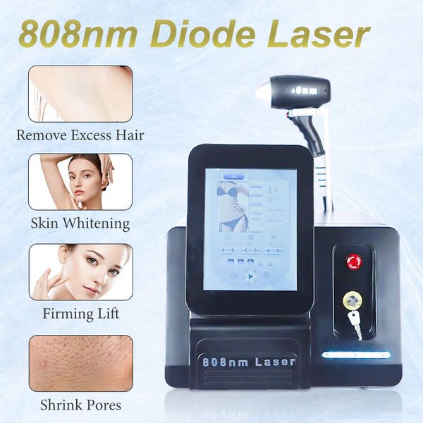 Dispositivo de remoção de cabelo a laser de diodo de energia forte 808 755 1064nm indolor 808nm diodo lazer máquina de remoção de cabelo para salão de spa uso doméstico