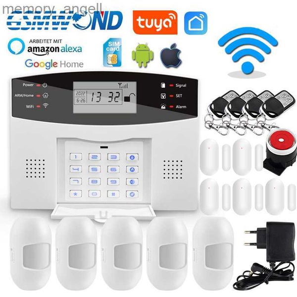 Sistemas de alarme Tuya WiFi GSM Sistema de alarme inteligente Alarme de proteção de segurança residencial Alarme de janela de porta sem fio Sensor de fumaça Smart Life Alexa Controle de voz YQ230927