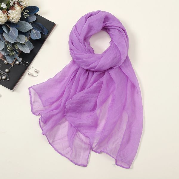 Chiffon Georgette Scarf Women Flower Shawl Georgette Hijab Small Size Summer Sun Protection Beach Stoles