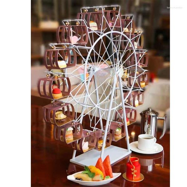 Lâmpadas de mesa Sobremesas Simples Roda Gigante Decoração Rotativa Restaurante e Café Casamento Display Stand