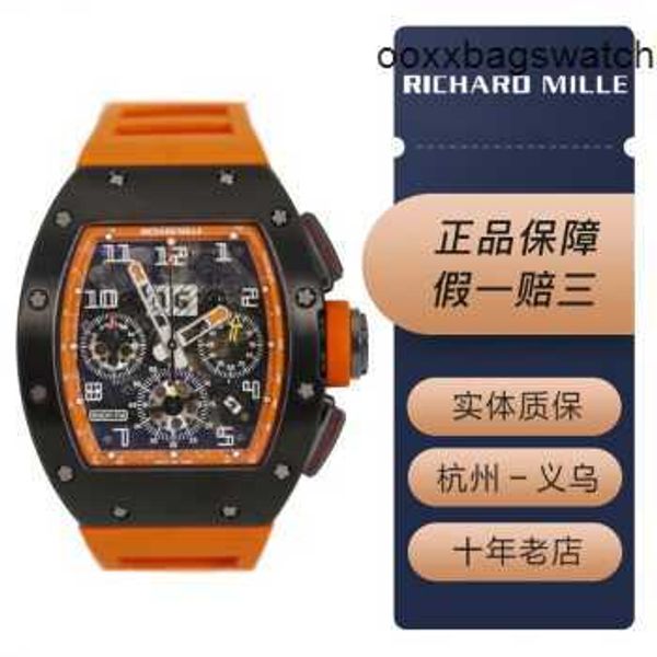 Richardmill Brand New Wristtwatches Richardmill RM011 Mens Watch Titanium Data Display Chronograph Moving Storage Máquinas Automáticas Swiss Watch Luxury Se HBHP