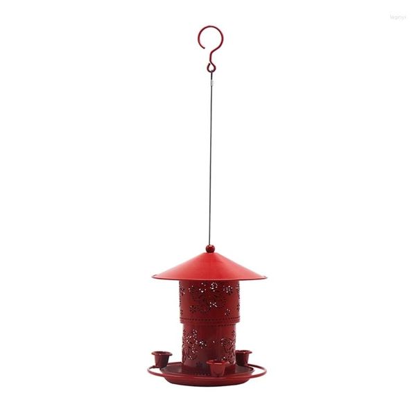 Altre forniture per uccelli Mangiatoia per esterni Mangiatoie per colibrì rossi con 3 tazze d'acqua Facile pulizia Giardino Ornamenti a forma di lanterna