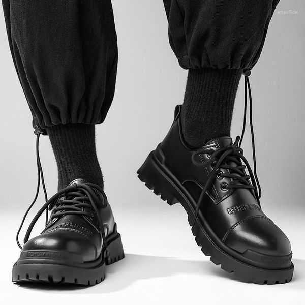 Zapatos Casuales Llegada Para Hombre Cuero Suela Gruesa Moda Formal Brogue Elegante Ocio Paseo Oxford Masculino Adulto