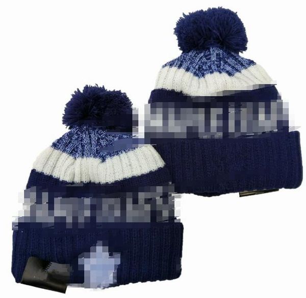 Beanie Maple Leafs Beanies Kuzey Amerika Hokey Top Takımı Yan Yama Kış Yün Spor Örgü Şapkas Kafaları A0