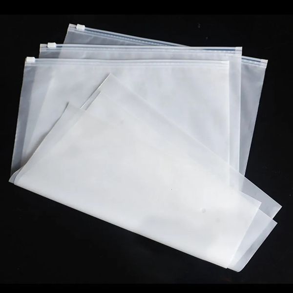 Suministros de archivo 50 PCS Bolsa de almacenamiento Embalaje Bolsas de borde transparente Archivo Oficina Escuela Papelería Plástico Pull Side 230927