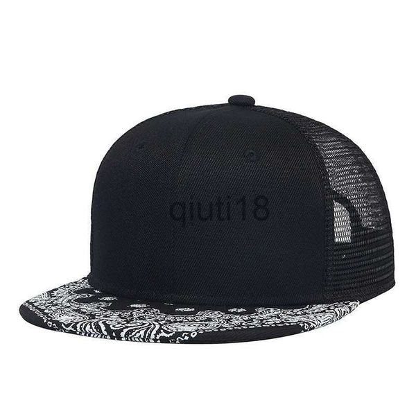 Ball Caps Sommer Neue Druck Flache Krempe Hut Hip Hop Baseball Kappe Männer Sonnenschutz Net Kappe Mode Trend Hut Frauen snapback Cap x0927