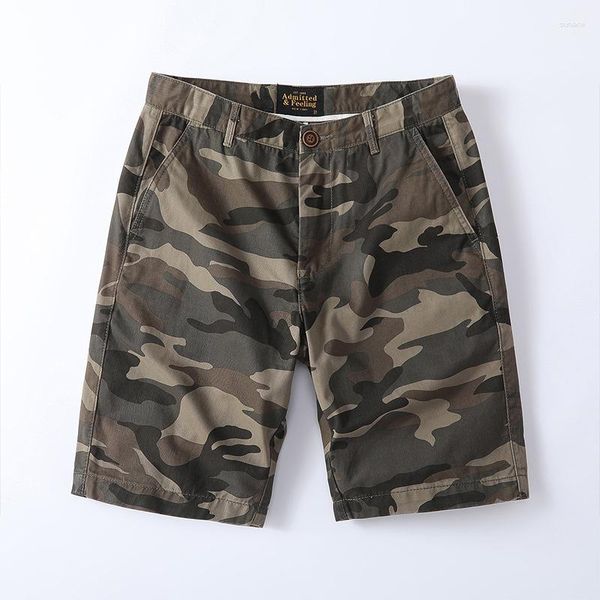 Shorts masculinos estilo vintage verão casual militar tático camuflagem moda carga treino praia