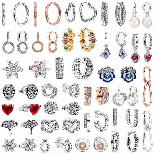 Brincos femininos joias 925 artesanais, ajuste original diy, acessórios de amuletos de designer, prata esterlina 925