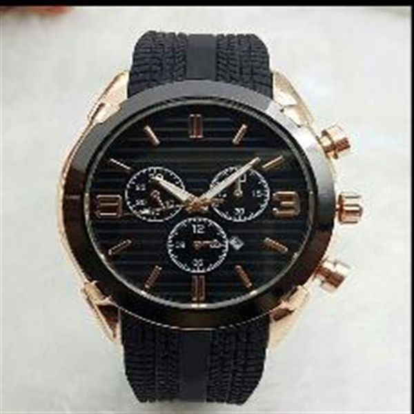 China produção 44mm relógio de designer de qualidade topo marca luxo relógio de borracha masculino data automática dia preto grande explosio249j