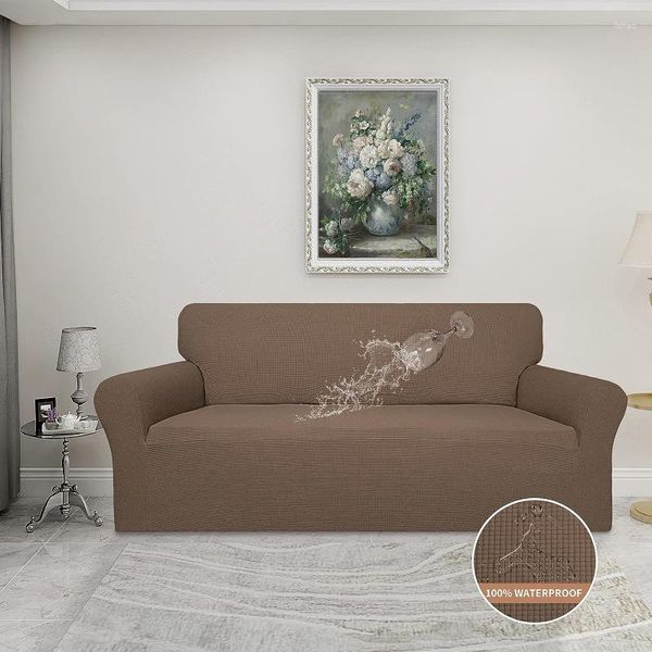 Stuhlhussen Wasserdichter Sofabezug für Wohnzimmer, verstellbarer Stretch-Jacquard-elastischer, ausziehbarer Schonbezug für 1/2/3/4-Sitzer