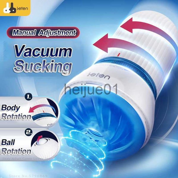 Masturbadores Leten Masculino Masturbador Vácuo Chupando Reutilizável Aeronave Vagina Real Buceta Ajustável Soft Silicon 18 Adulto Brinquedo Sexual para Homens Gay X0926