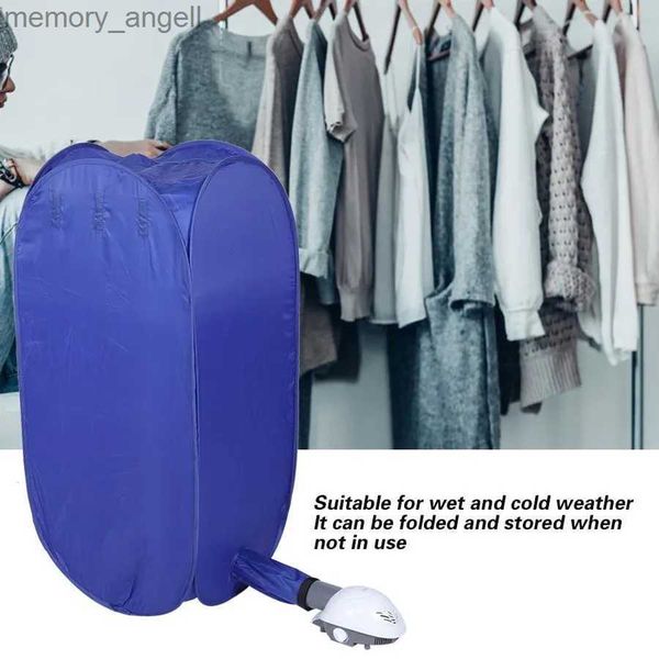 Máquina de secar roupas multifuncional elétrica secador de roupas saco doméstico dobrável cabide máquina de secagem para viagens ao ar livre secador elétrico bolsa azul yq230927