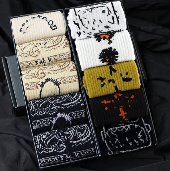 Japanische dicke Faden lange Socken Herrensocke Street Trend Ins Modemarke Paisley Socke Frühling und Herbst reine Baumwolle Basketballsocken