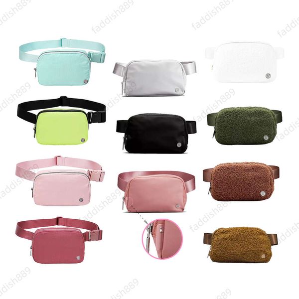 Toptan tasarımcı Lulu Her Yerde Polar Göğüs Kemeri Çantası Yoga Sport Lululemens Kadın Kadın Lulul Crossbody Fanny Pack Taşınabilir Su