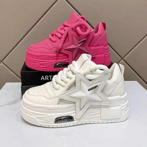 Scarpe eleganti 2023 Primavera Donna Chunky Sneakers Designer Papà Piattaforma Ulzzang Pelle Autunno Traspirante Sport casual 230927