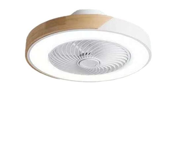 Ventilador de teto inteligente com luz, usado para decoração de cozinha, sala de jantar e quarto, ventilador invisível silencioso de 50 cm