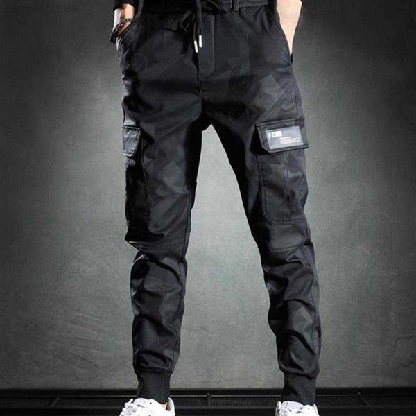 Popüler Sonbahar Kargo Pantolon Günlük Kamuflaj Jogger Pants Drawstring Multi Cep Dipleri Günlük Giyim için Ayak Uyanık Pantolon292c