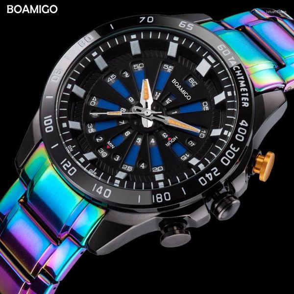 Orologi da polso BOAMIGO Orologi da uomo Sport creativi per uomo LED Orologio digitale al quarzo in acciaio Reloj Hombre Relogio Masculino