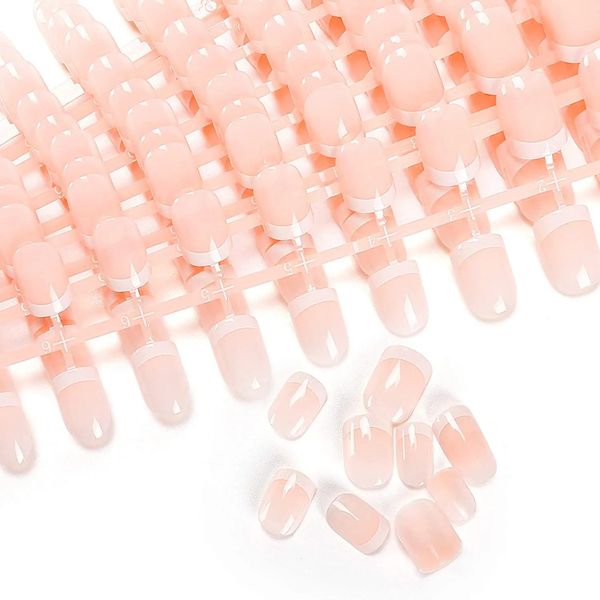 Pregos Falsos 240 pcs Gel Macio Estilo Francês Prego Dicas Quadrado Caixão Pressão em Extensão de Unhas Não Necessário Ponta Francesa Ferramenta Itens Gratuitos 230927