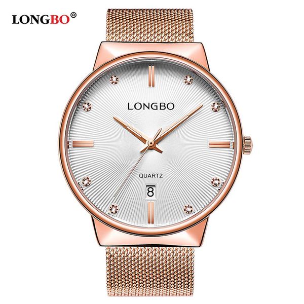 LONGBO Luxus Business Männer Frauen Uhren Luxus Edelstahl Band Männlich Weiblich Quarzuhr Kalender Paar Armbanduhr Geschenke 502250b