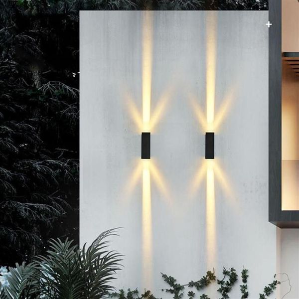 Lampade da parete per esterno 6W Up Down Fascio stretto LED Impermeabile Portico Faretto Giardino Corridoio Villa Porta d'ingresso255e