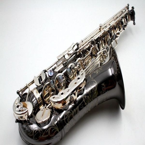 Alemanha JK SX90R Keilwerth Saxofone Alto Preto Níquel Liga de Prata Alto Sax Instrumento Musical de Latão Com Caso Bocal Cópia 00