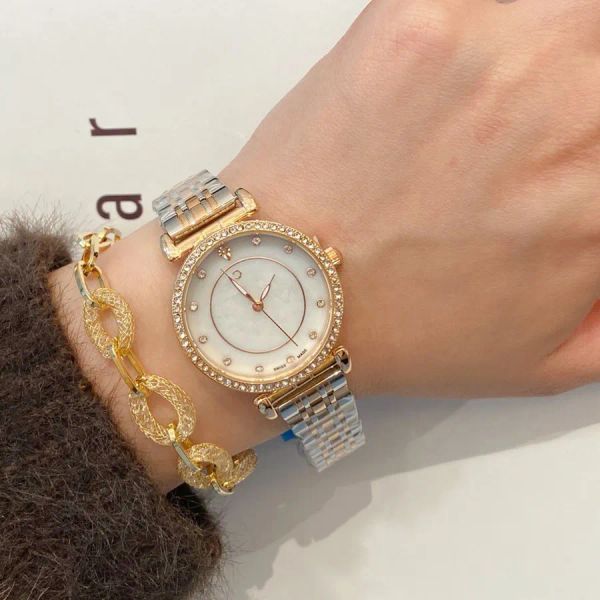 2023 marca de moda relógios feminino menina bonito estilo cristal aço matel banda relógio pulso atacado senhora frete grátis reloj mujer