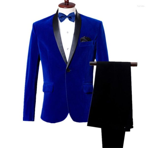 Herrenanzüge Herren-Anzug aus goldenem Samt, klassisch, rot, geschäftlich, sozial, für Hochzeit, Tanzparty, bedrucktes Kleid, Blazer und Hose des Bräutigams