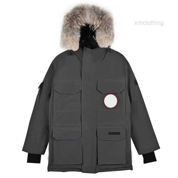 Homens Down Mens Waterproof Casaco Mulheres Designer Puffer Canadá Inverno Longo Carta Com Capuz Grande Bolso Jaquetas Quentes Jaqueta De Algodão Curto Couro 2O08