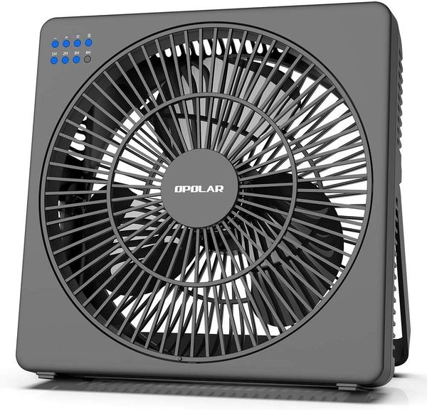 Ventilador de mesa de 8 polegadas com temporizador, operado por USB, vento poderoso de 5 velocidades, operação silenciosa para escritório pessoal, ventilador de mesa para RV