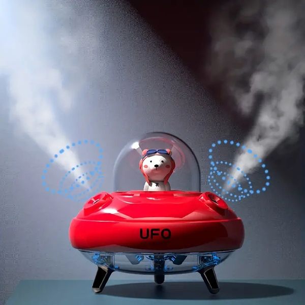 1pc UFO Desktop Luftbefeuchterluftreinigungsbefeuchter Luftbefeuchter Brumfulator Aromatherapie Zerstäuber Doppelspray-Luftbefeuchterbefeuchterbefeuchter-Lademodell