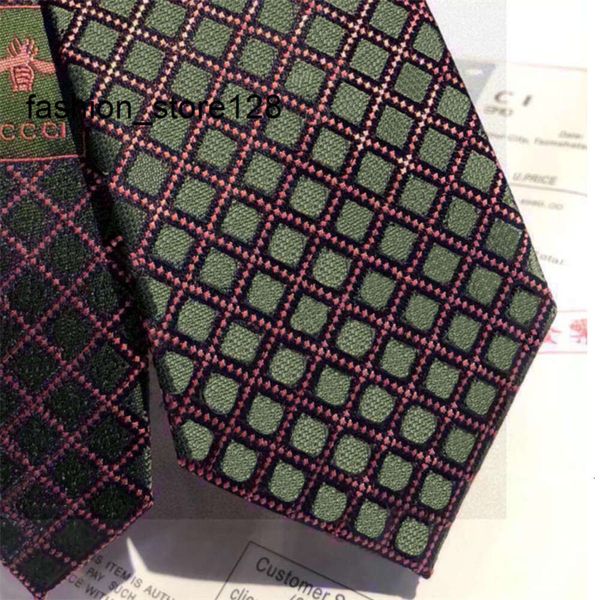 Cravatte ricamate a righe firmate Cravatta in seta da uomo verde militare Cravatta business casual moda Cravatta di alta qualità EXNT