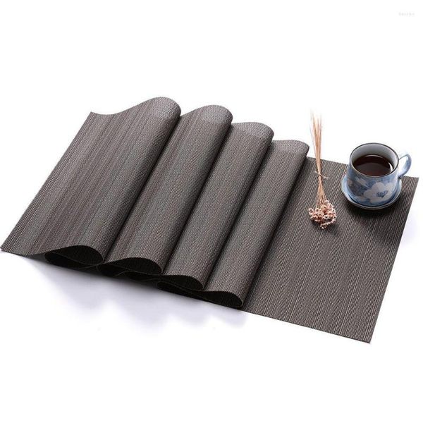 Corredor de mesa saideng pvc cor sólida imitação de grão de bambu capa de malha decoração-25