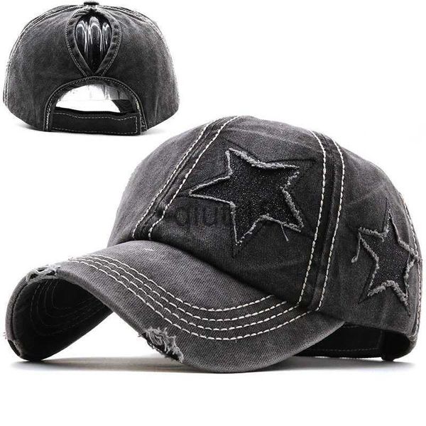 Berretti da baseball % Denim lavato Hole star Berretto da baseball Cappelli snapback Autunno Cappello da pesca estivo per uomo Donna Berretti Casquette cappelli Gorras x0927