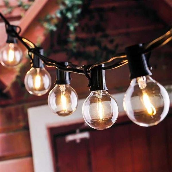 50FT 30FT stringa di fata Luce G40 Globe Party ghirlanda String LightBianco caldo 50Lampadine vintage trasparentiCortile esterno decorativo 20121233r