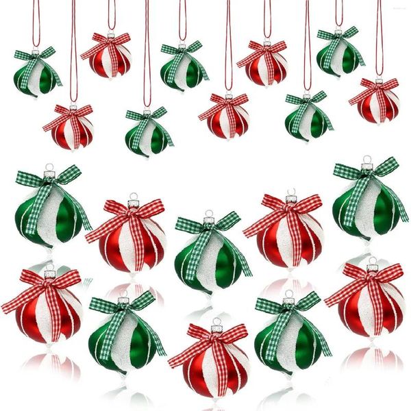 Decoração de festa 12 PCS Peppermint Candy Ornament Set Christmas Cane Balls Ano Presente Home Árvore Pingente