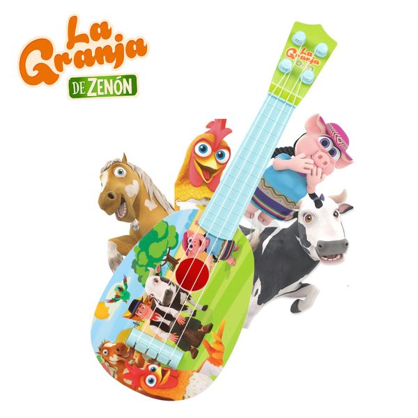 Brinquedos de aprendizagem La Granja De Zenon 32cm Mini Tamanho Ukulele Instrumentos Musicais Brinquedos para Crianças Iniciantes Pequenos Brinquedos de Guitarra Zenon Farm Toys 230926