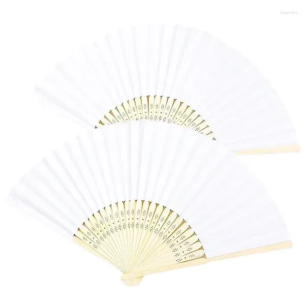 Festa Favor 12 PCS Pintado à Mão Branco 21cm Dobrável Ventilador de Papel Bar Decoração de Casa Presente Páscoa Grande Show Dia dos Namorados Casamento