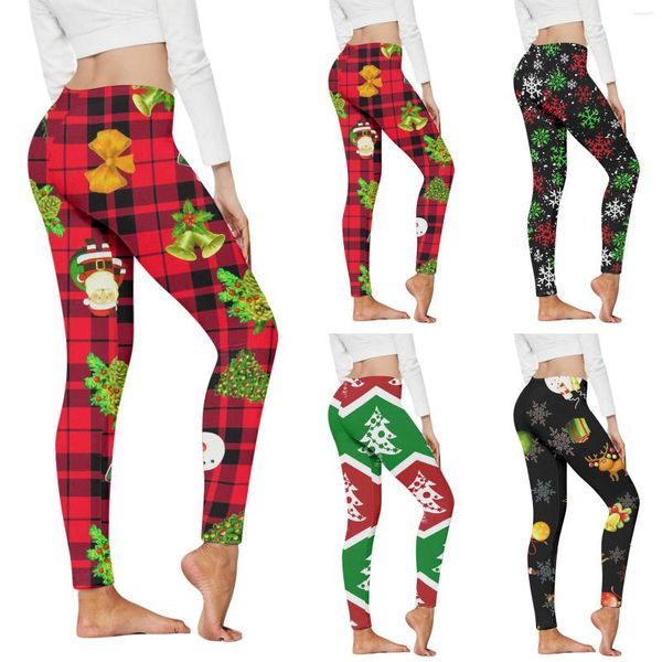 Leggings Femininas Mulheres Moda 3D Impressão Digital Natal Engraçado Floco de Neve Impresso Elástico Skinny Navidad