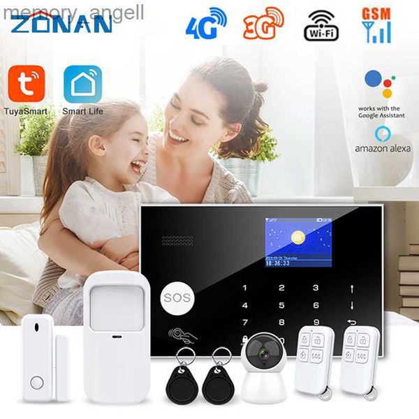 Alarmsysteme ZONAN G34 4G 3G GSM WIFi Alarmsystem Sicherheitsschutz Drahtlose IP-Kamera Alexa-kompatible SmartHome-Sicherheitsalarm-App-Steuerung YQ230927