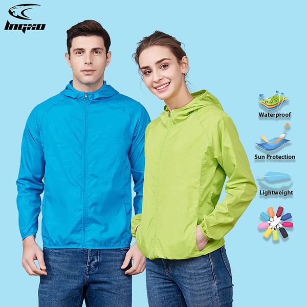 Jaquetas ao ar livre Hoodies LNGXO Unisex Caminhadas Jaqueta Homens Mulheres À Prova D 'Água Rápida Secagem Camping Windbreaker Trekking Pesca Casaco de Chuva Anti UV Roupas 230926